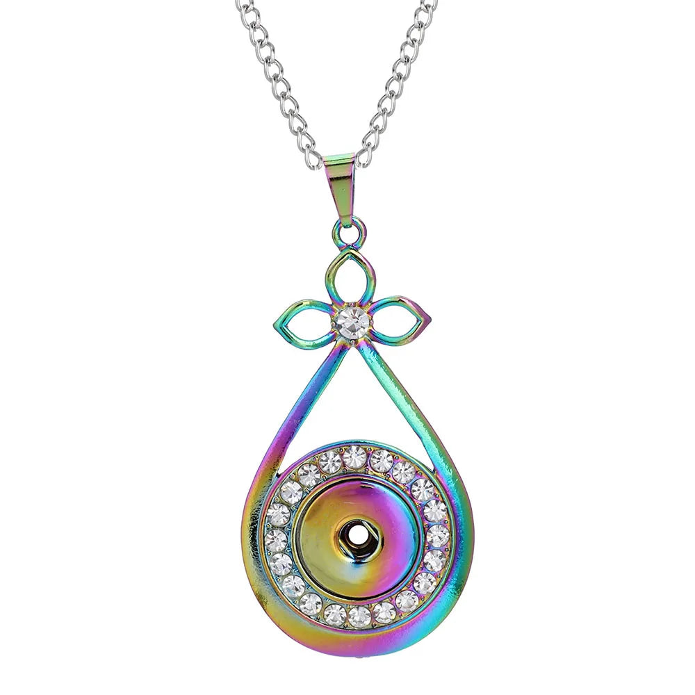 Three Color Snap Necklace Jewelry Simple Snap Pendant Necklace Fit 18mm Snaps Button Jewelry for Women Accessories ZG511