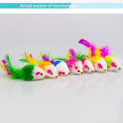 5/10/20PCS Cat Mouse Toys Rattle Mouse Cat Funny Toy Assorted Interactive Cat Toys for Indoor Kitten Cats Catch Play Mouse Toy