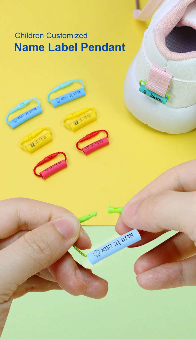 24pcs Baby Shoes Schoolbag Cup Clothes Name Sticker Waterproof Tag Rope Baby Name Ring Children Customized Name Label Pendant
