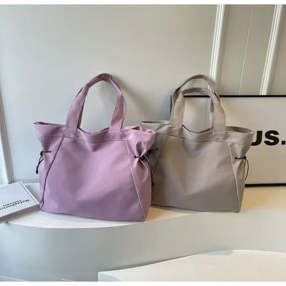 Sac fourre-tout décontracté de grande capacité, sac de voyage simple pour femme, grand sac à bandoulière, sacs à main esthétiques, sac fourre-tout à cordon