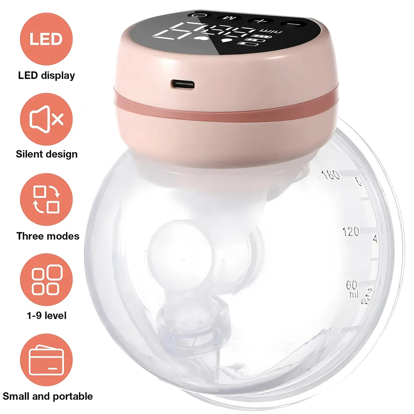 Wearable Breast Pump Hands Free Electric Portable Wearable Breast Pumps Slient BPA-free Breastfeeding Milk Collector