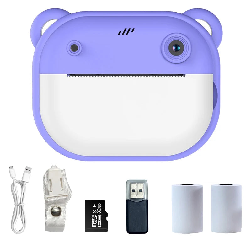 Kids Instant Print Camera Mini Digital Camera Photography Video Camera Toys Inkless Printing Thermal Print Camera for Girls Boys