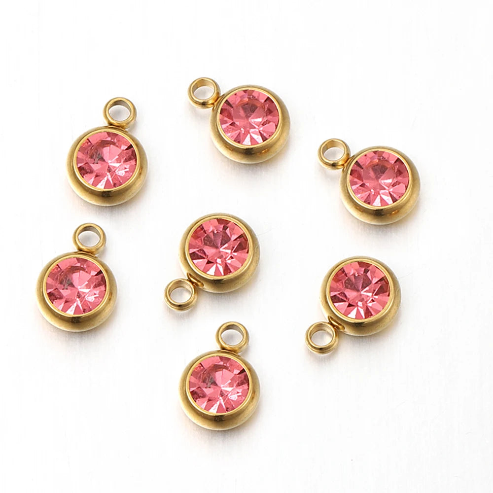 Lot de 20 breloques en acier inoxydable avec strass transparents et cristaux transparents pour la fabrication de bijoux, colliers, bracelets et autres accessoires.
