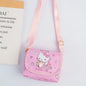 Cartoon Kuromi Hellokitty Flip Shoulder Bag Cute Fashion Cinnamoroll Storage Shoulder Bag Wallet Children's Girls Birthday Gifts