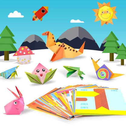 108 Pages Montessori Toys Cartoon Animal Origami Paper Kid DIY Craft Toy Handcraft Parper Art Educational Toy for Children Gift