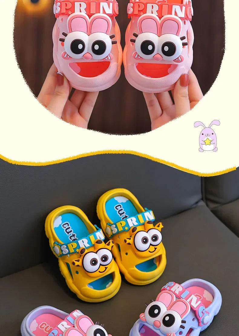 Sandales d'été mignonnes pour enfants, pantoufles confortables antidérapantes pour intérieur et extérieur, pour la plage et la maison, chaussures à enfiler pour garçons et filles