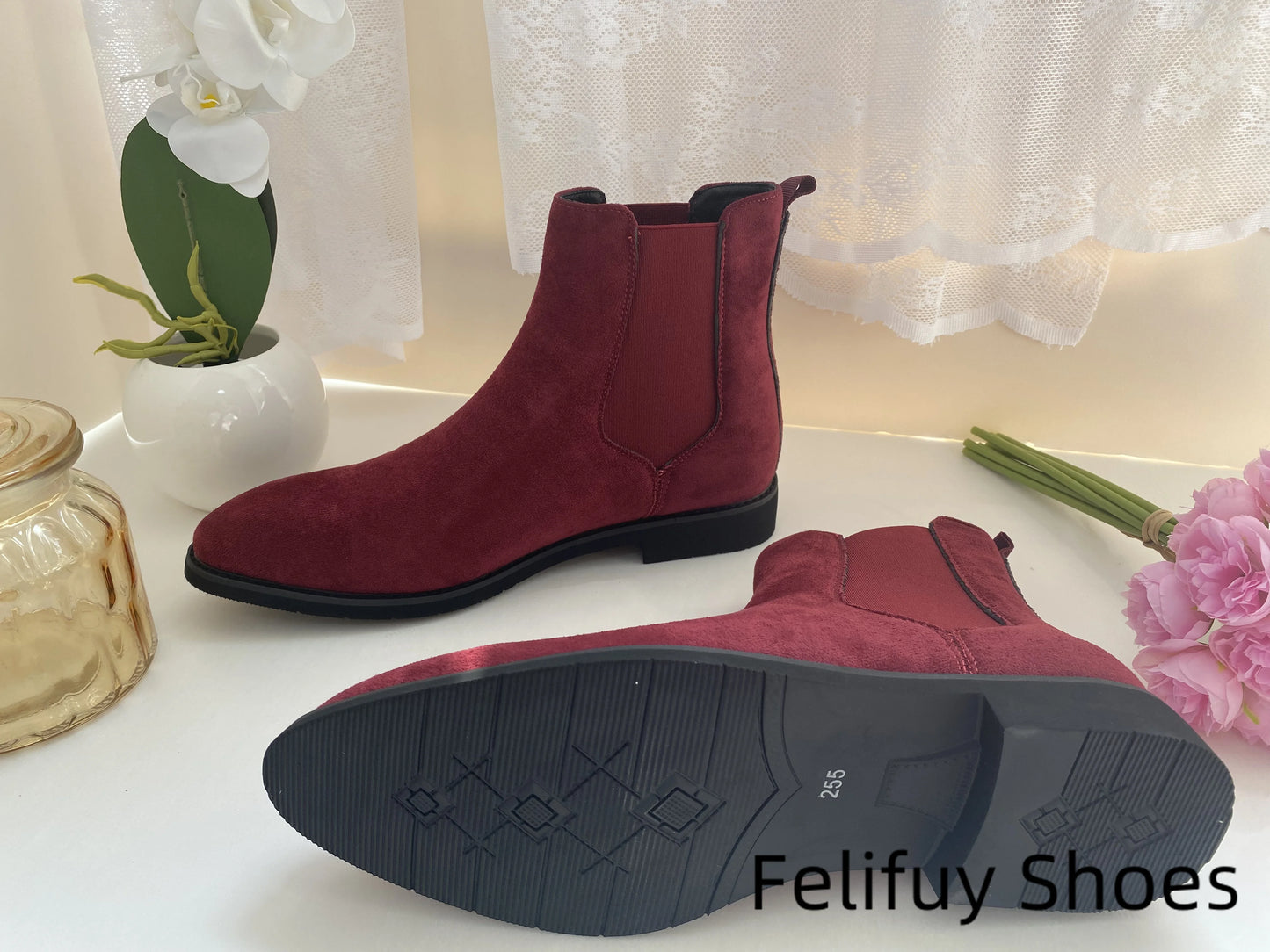 Bottines Chelsea marron, noires et rouges pour homme, bottines de cowboy, faites à la main, pointures 38 à 46