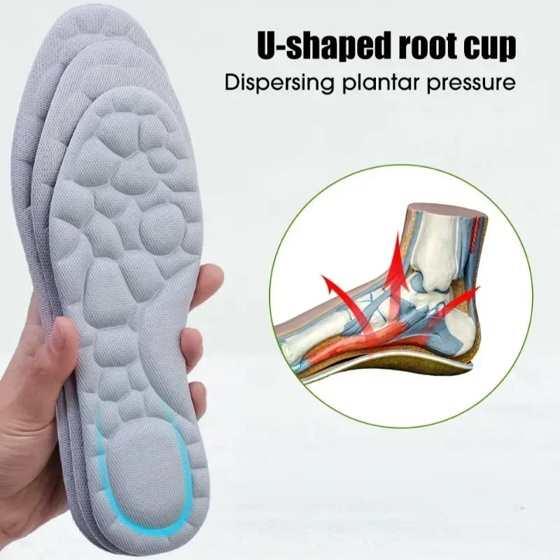 Lot de 10 semelles intérieures en mousse à mémoire de forme 5D, épaisses, respirantes, confortables, pour chaussures à talons hauts, coussinets orthopédiques
