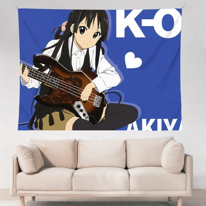 VIKAMA Anime Tapestry Sweet Fun Mvp Sisters & Cat Ears Maid & Electro Girls Ins Style Living Room Kawaii Decoration Game Room