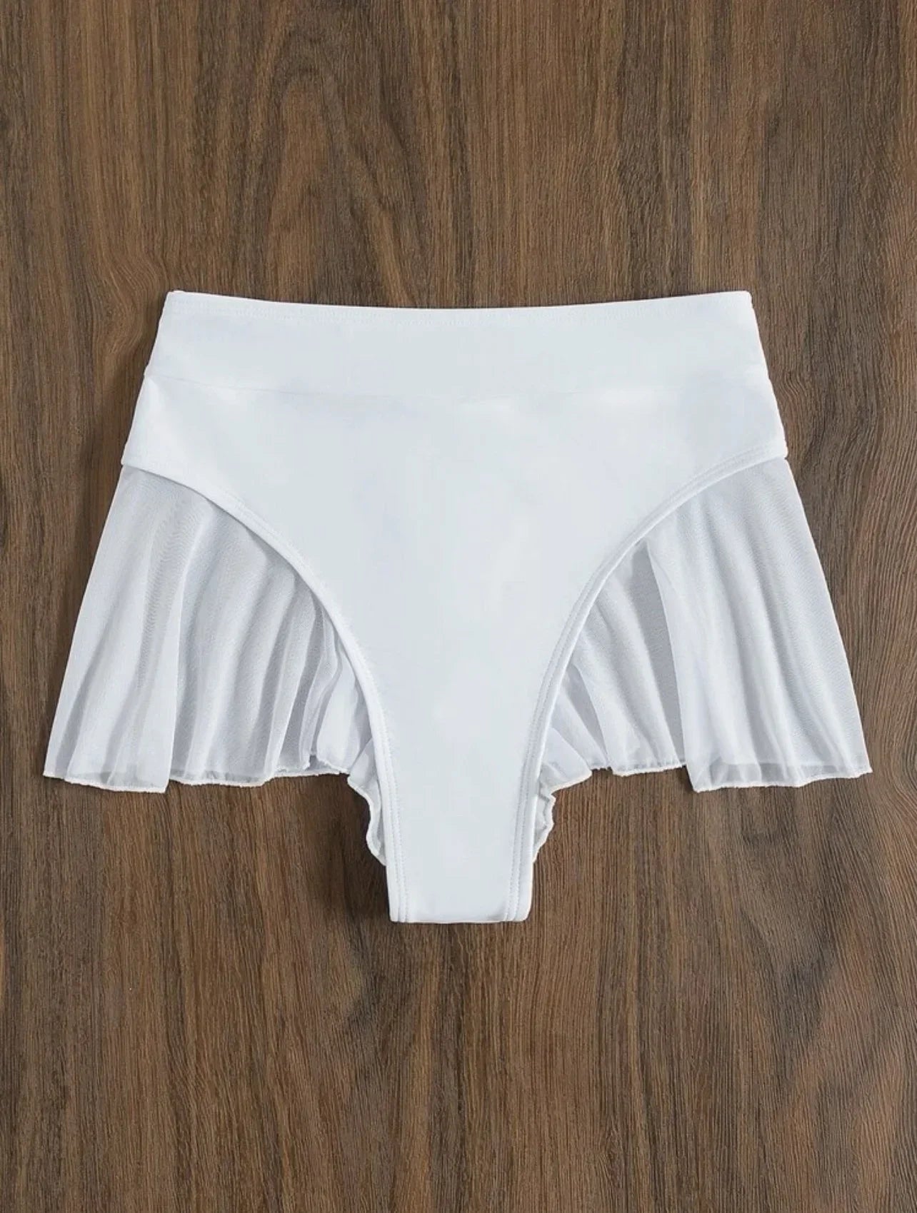 2025 New Thong Sexy Swim Panty for Women High Waist Beachwear Swimwear Ruffle Solid Swim Trunk Cute Beach Shorts Bathing Suit