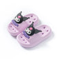 Sanrio Kuromi Sandales d'été mignonnes pour enfants, pantoufles souples d'intérieur et d'extérieur, séchage rapide, semelle antidérapante, dessin animé, cadeau pour filles et garçons