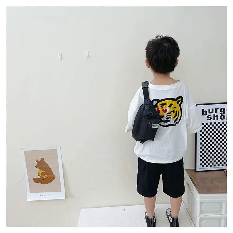 Casual Design Children's Chest Bag Handsome Boys Small Shoulder Messenger Bags Baby Kids Purse Handbags Cool Girls Fanny Pack