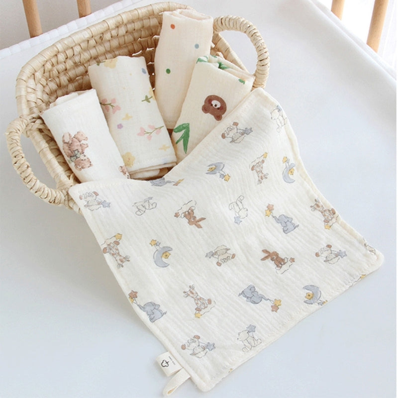 Cotton Towel Newborn Baby Items 4 Layer Muslin Baby Bibs Handkerchief Soft Saliva Towel Feeding Burp Cloths