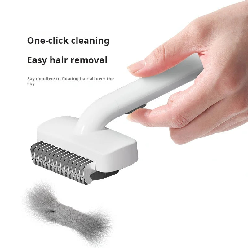 Professional Pet Comb Self Cleaning Smooth Brush for Dogs And Cats Easy to Handle Grooming Tool for Removing Floating Undercoat