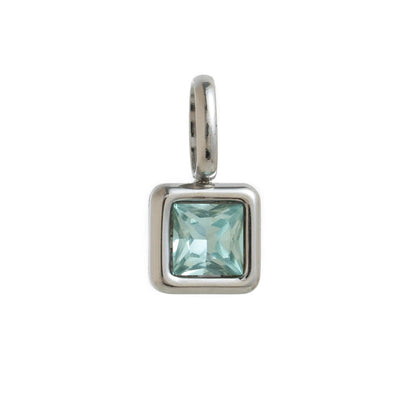 Nouveautés en acier inoxydable, breloques avec 12 pierres de naissance pour femmes et filles, pendentifs carrés colorés à la mode, accessoires de bijoux DIY