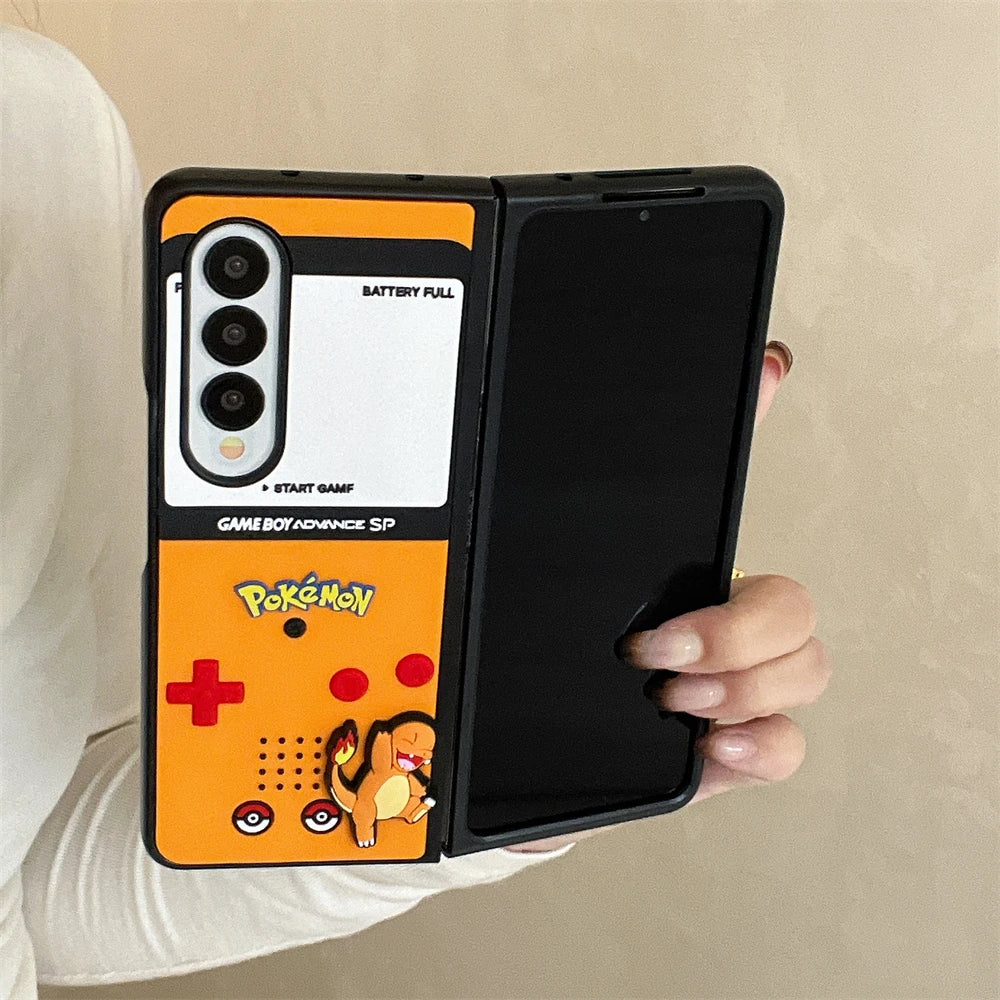 Japan Anime P-Pokemon Phone Case For Samsung Galaxy Z Flip 6 zflip7 Z Fold 3 4 5 7 zfold4 zflip6 Squirtle Charmander Cover