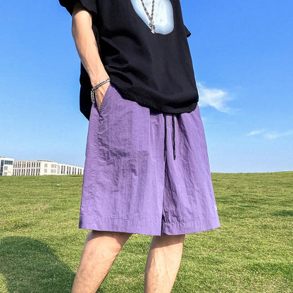 Pantalons courts pour hommes, pantalons décontractés d'été, pantalons à cordon de serrage, salopettes coréennes simples et polyvalentes, pantalons amples tendance pour hommes
