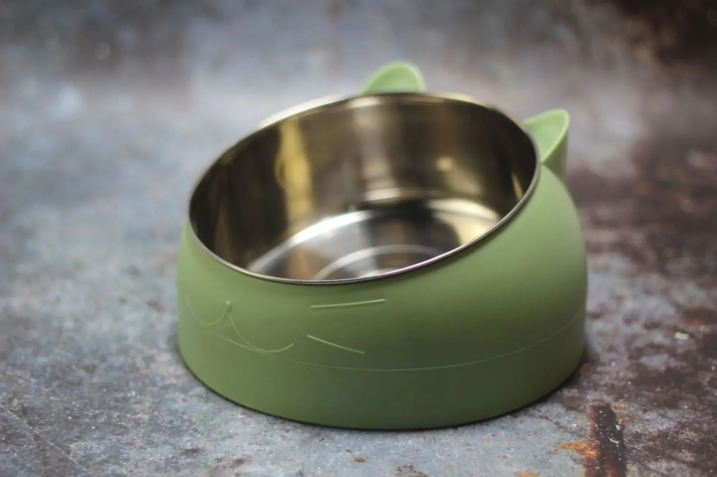 Stainless Steel Cats Food Bowls Non-slip Crash Pets Bowls Lovely Inclined Kitten Puppy Food Drinking Water Feeder Premium Design