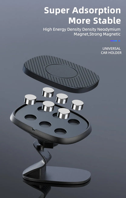Magnetic Car Phone Holder Magnet Smartphone Support GPS Foldable Phone Stand Bracket Car Charger Holder For iPhone 15 14 Xiaomi