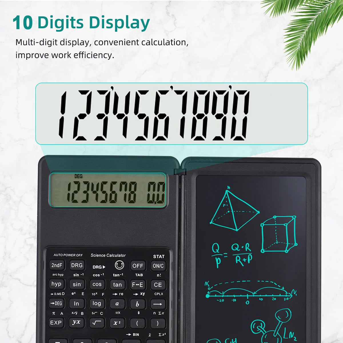 Scientific Calculator With Writing Foldable Tablet Multi Functions Engineering Financial calculator For School Students Office