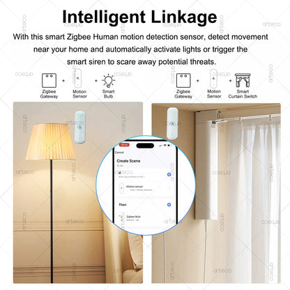 Capteur de mouvement humain ZigBee 10G Radar Mmwave Capteur de température et d'humidité Sécurité antivol Fonctionne avec Tuya Smart Life Z2MQTT