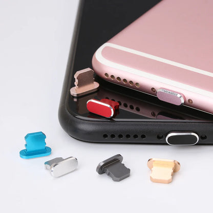 1PC Metal Charger Port Anti Dust Plug Stopper For iPhone 14 13 12 11 X XR Max 8 7 Plus Phone Accessory Charging Plug Cap Cover