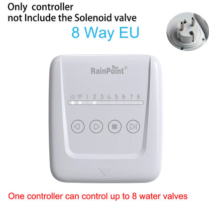 RAINPOINT 8 Zone WIFI Connect Minuterie d'arrosage Contrôleur d'irrigation de jardin Vanne d'eau Minuterie d'irrigation Système d'arrosage intelligent