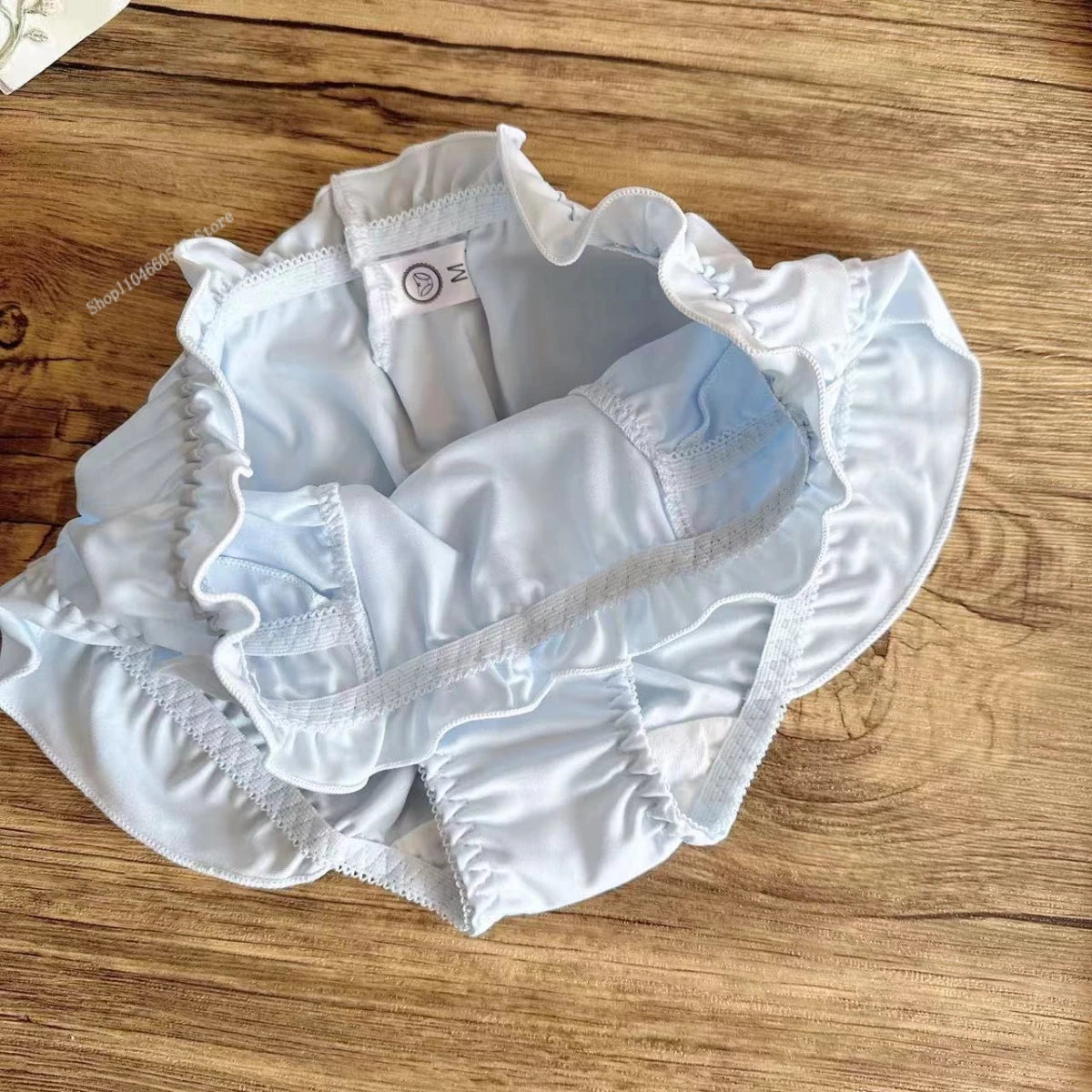 Lotus Leaf Edge High Slit Lolita Sweet Panties Japanese Cute Student Mid Waist Underwear Girl Milk Silk Triangle Pants 섹시