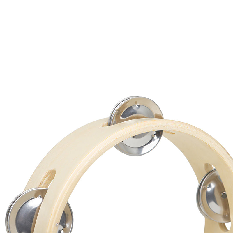 Tambourin à main en métal et bois de 15 cm, hochet à main, percussion, jeu de fête, jouet pour bébé, instrument de musique, cadeau pour enfants