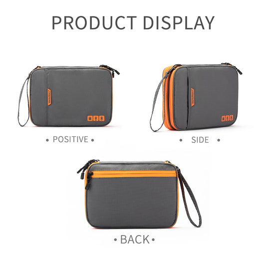 Organiseur électronique, organiseur de câbles de voyage, sac double couche pour accessoires électroniques, pour tablette 7,9", clé USB, cordons, noir