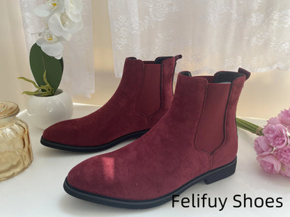 Bottines Chelsea marron, noires et rouges pour homme, bottines de cowboy, faites à la main, pointures 38 à 46