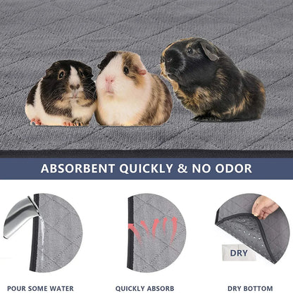 Guinea Pig Cage Lining Washable Guinea Pig Skin Pad Reusable and Non slip Urinary Pad for Guinea Pig Cat and Dog Beds