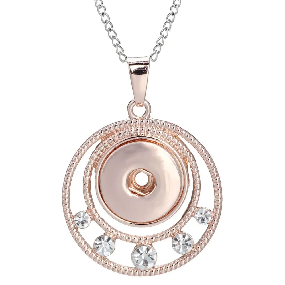 Three Color Snap Necklace Jewelry Simple Snap Pendant Necklace Fit 18mm Snaps Button Jewelry for Women Accessories ZG511