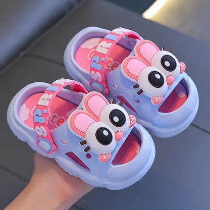 Sandales d'été mignonnes pour enfants, pantoufles confortables antidérapantes pour intérieur et extérieur, pour la plage et la maison, chaussures à enfiler pour garçons et filles