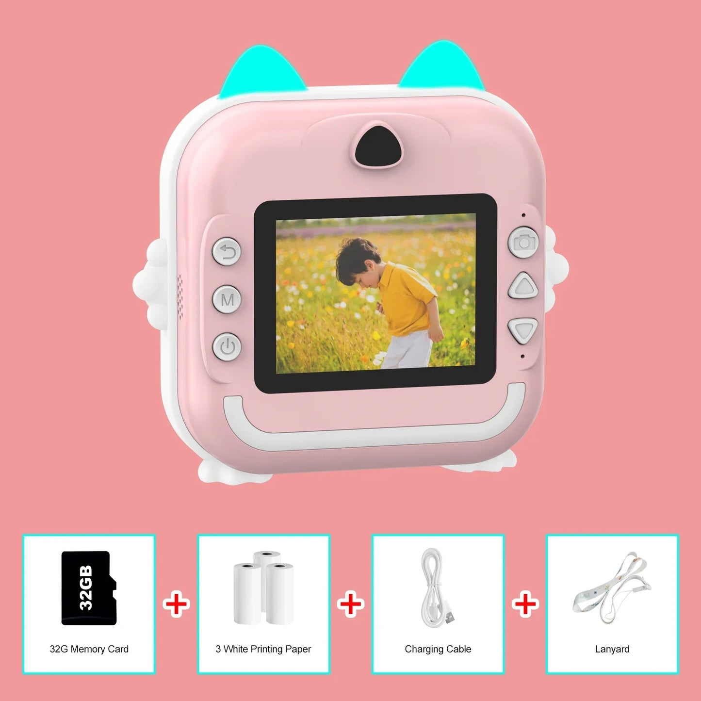 Q5 Kids Camera Instant Print Photo Children Inkless Mini Printer Digital Camera 32G TF Card Video Educational Toys Boy Girl Gift
