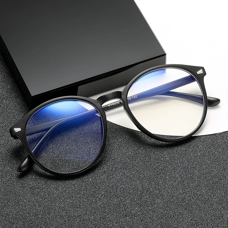 Lunettes photochromiques anti-rayons bleus pour ordinateur, monture ronde vintage, pour homme et femme, verres de jeu, anti-fatigue oculaire, bloquant la lumière