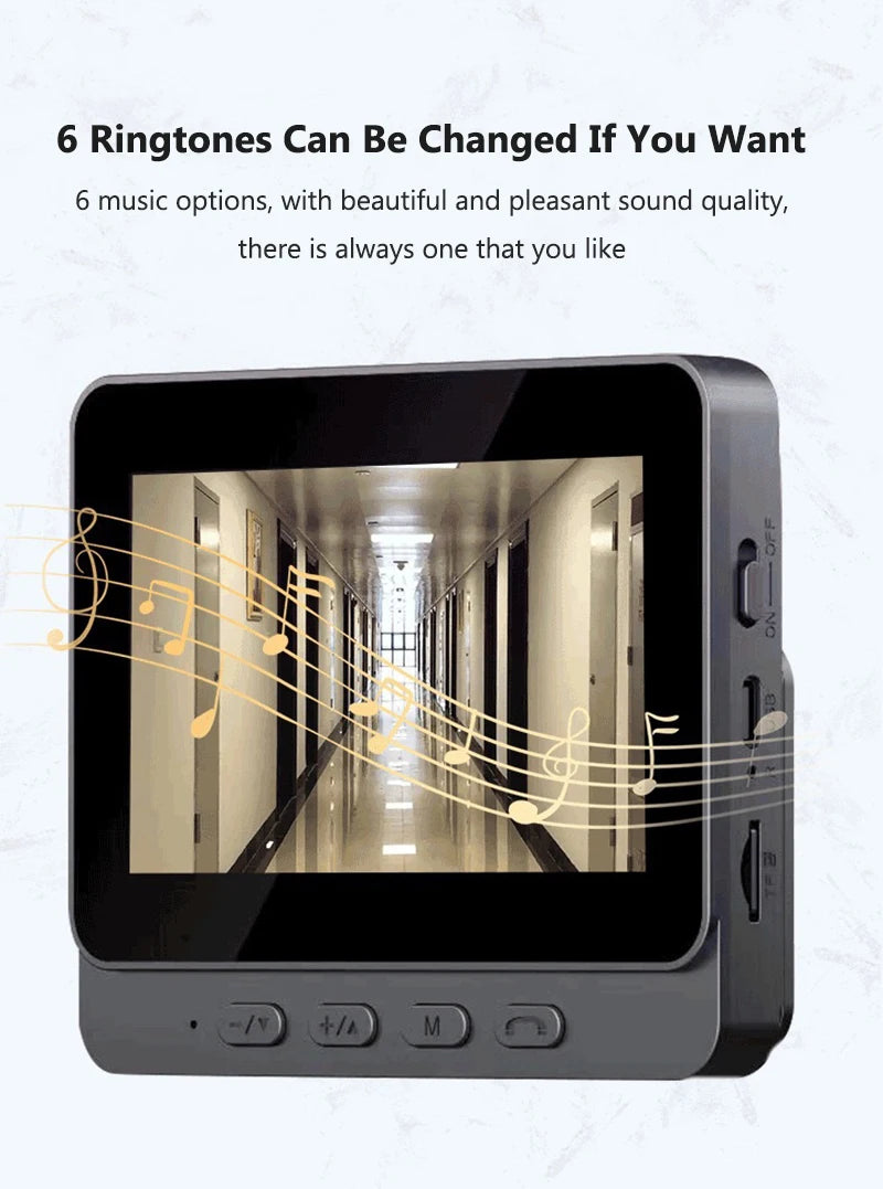 Wireless Video Intercom Doorbell HD Night Vision 4.3-inch lPS Screen Waterproof Visual Door Bell Camera Smart Home Security