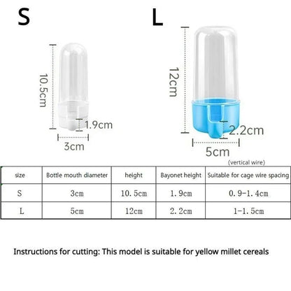 Pet Bird Water Feeder Parrot Water Dispenser Bird Cage Suspended Automatic Water Dispenser Bird Feeder