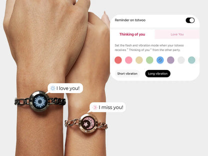 Totwoo Long Distance Relationship Touch Bracelets Couple Birthday Gift Smart Bluetooth Jewelry with App Support iOS Android
