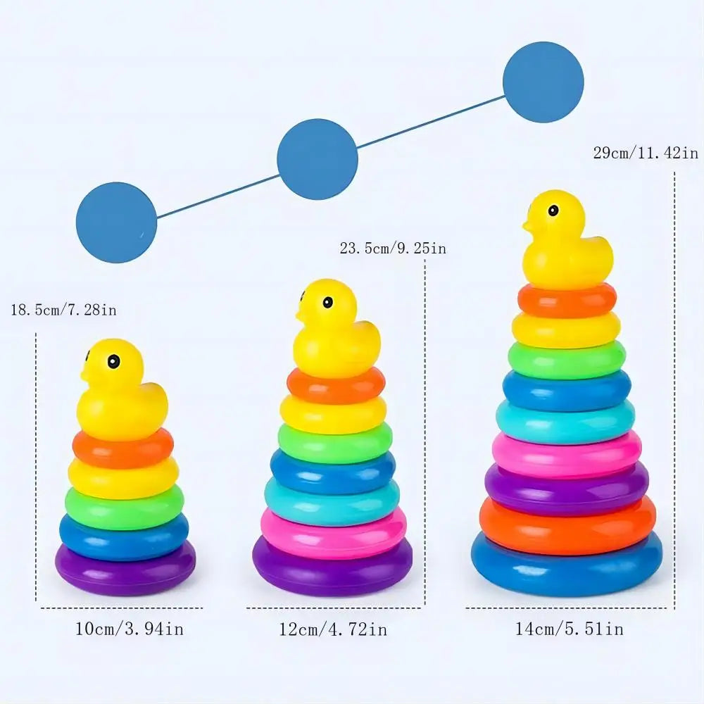 0-3 years old Infant Early Learning Rainbow Stacking Toys Puzzle Development Intelligence Rainbow Tower Baby Toy Gift Stack Ring