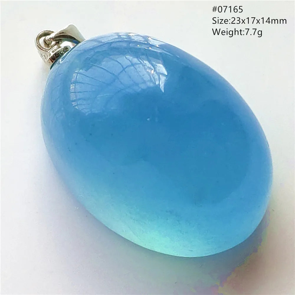 Natural Blue Aquamarine Pendant Clear Water Drop Women Men Brazil Aquamarine Crystal Necklace Jewelry AAAAA