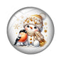 Watercolor Christmas snowman 10pcs18mm/20mm/25mm Round photo glass cabochon demo flat back Making findings