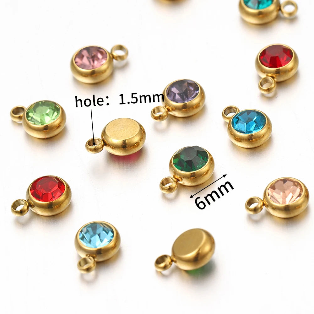 Lot de 20 breloques en acier inoxydable avec strass transparents et cristaux transparents pour la fabrication de bijoux, colliers, bracelets et autres accessoires.