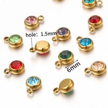 Lot de 20 breloques en acier inoxydable avec strass transparents et cristaux transparents pour la fabrication de bijoux, colliers, bracelets et autres accessoires.