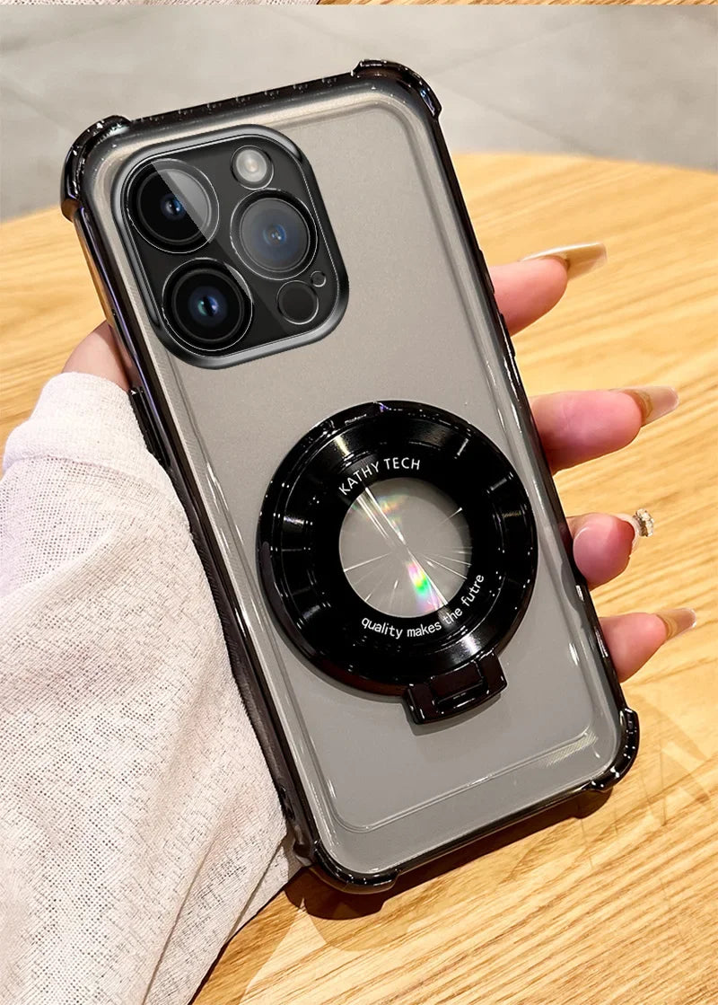 Magnetic Plating Phone Case for Xiaomi Redmi Note 11 13 14 Pro Plus 12C 13C 14C Poco X3 X5 Transparent Stand Cover