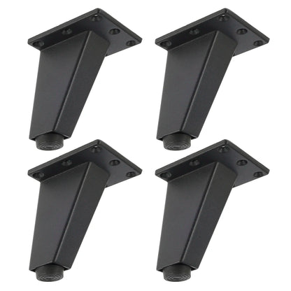 Lot de 4 pieds de meuble réglables en métal, noirs, en alliage d'aluminium épais, pour canapé, lit, meuble TV