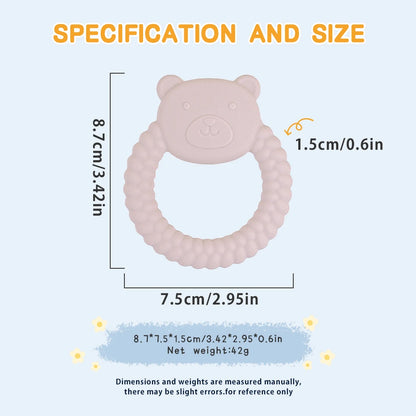 1Pcs Baby Teether Silicone Toy BPA Free Cartoon Bear Nursing Teething Gifts Baby Health Molar Chewing Newborn Accessories Toy