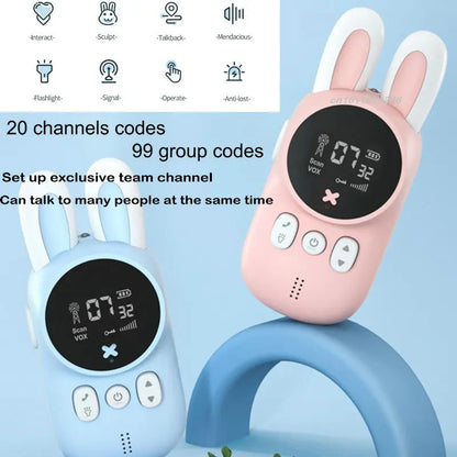 Children's walkie talkie portable handheld children's mini toy 3-KM range wireless lanyard walkie talkie holiday gift