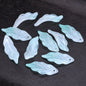 Lot de 10 pétales longs en forme de feuille, 34 x 12 mm, perles en verre de cristal faites à la main, pour la fabrication de bijoux, loisirs créatifs