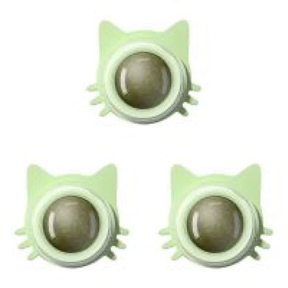 Lot de 1 à 5 balles murales rotatives à l'herbe à chat pour chaton, jouets à mâcher à lécher, nettoyage des dents, jouet à mordre pour chat d'intérieur, fournitures pour animaux de compagnie